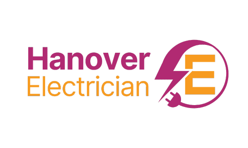 a logo with purple and yellow letters